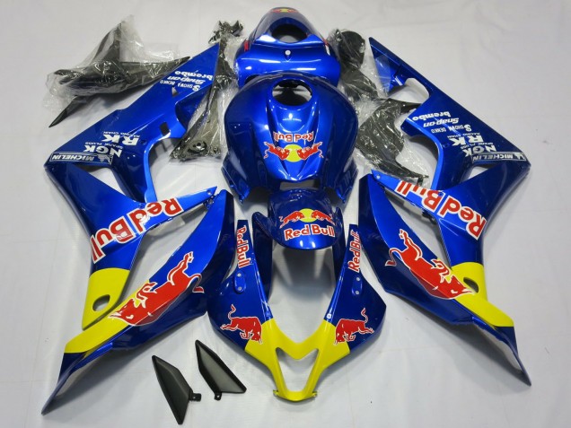 2007-2008 Honda CBR600RR Motorcycle Fairings - Blue Yellow Red Bull Canada for Sale
