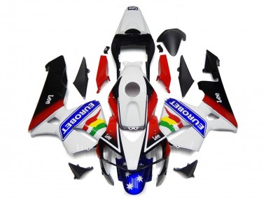 2003-2004 Honda CBR600RR Motorcycle Fairing - White Red Blue Glossy Black EuroBet Canada for Sale