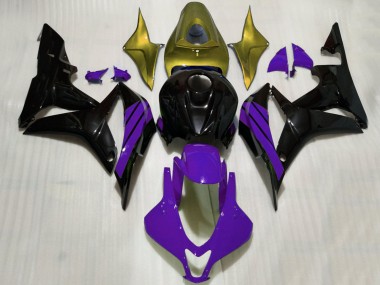2007-2008 Honda CBR600RR Motorcycle Fairings - Gold Purple Glossy Black Canada for Sale
