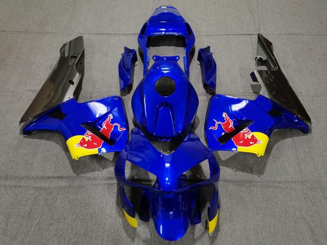 2003-2004 Honda CBR600RR Motorcycle Fairings - Blue Yellow Glossy Black Red Bull Canada for Sale