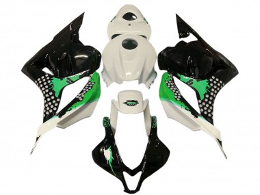 2009-2012 Honda CBR600RR Motorcycle Fairings - White Green Glossy Black Splatter Canada for Sale