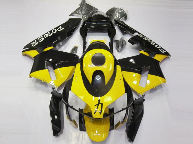 2003-2004 Honda CBR600RR Motorcycle Fairings - Yellow Glossy Black Power Canada for Sale