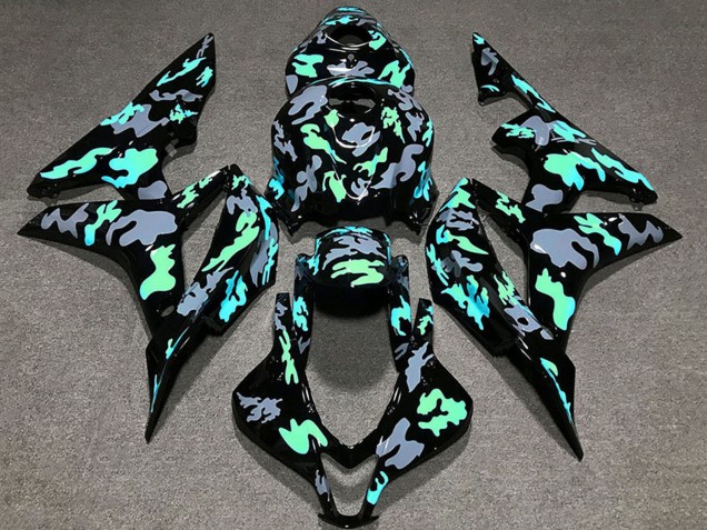 2007-2008 Honda CBR600RR Motorcycle Fairings - Green Grey Camouflage Canada for Sale