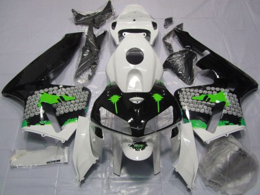 2005-2006 Honda CBR600RR Motorcycle Fairings - White Green Black Splatter Canada for Sale