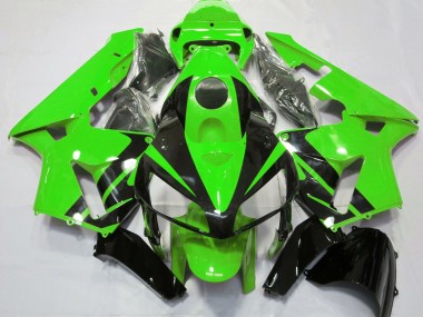 2005-2006 Honda CBR600RR Motorcycle Fairings - Green Glossy Black Design Canada for Sale
