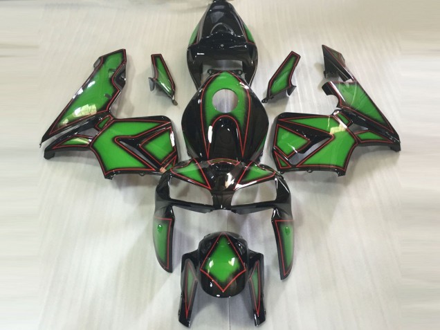 2005-2006 Honda CBR600RR Motorcycle Fairings - Green Black Red Outline Canada for Sale