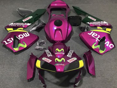 2003-2004 Honda CBR600RR Motorcycle Fairings - Hot Pink Yellow Green MoviStar Canada for Sale