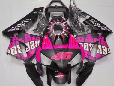 2003-2004 Honda CBR600RR Motorcycle Fairings - Hot Pink Glossy Black Rossi Repsol Canada for Sale