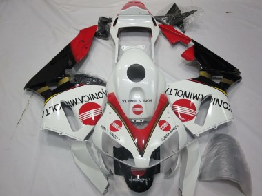 2003-2004 Honda CBR600RR Motorcycle Fairings - White Red Glossy Black Konica Minolta Canada for Sale