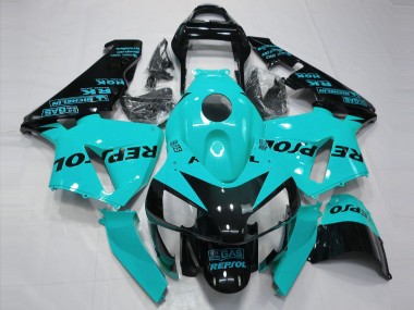2003-2004 Honda CBR600RR Motorcycle Fairings - Light Blue Glossy Black Repsol Canada for Sale