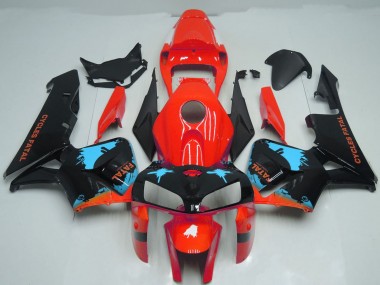 2005-2006 Honda CBR600RR Motorcycle Fairings - Red Light Blue Black Splatter Canada for Sale