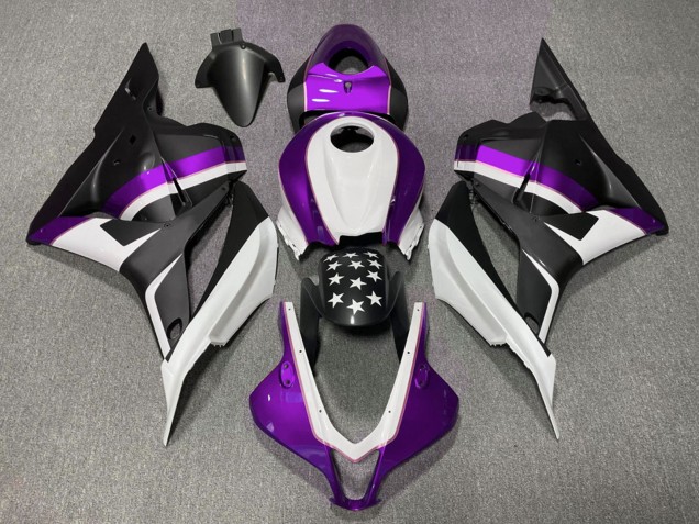 2009-2012 Honda CBR600RR Motorcycle Fairings - White Purple Matte Black Star Canada for Sale