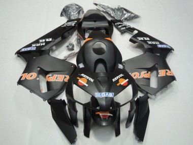 2003-2004 Honda CBR600RR Motorcycle Fairings - Matte Black Orange Repsol Canada for Sale