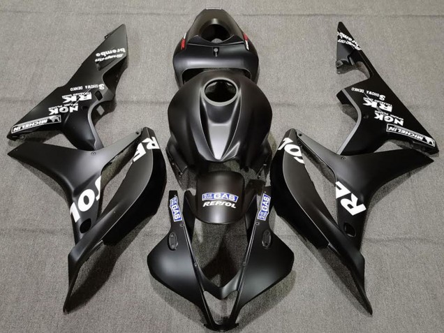 2007-2008 Honda CBR600RR Motorcycle Fairings - Matte Black White Repsol Canada for Sale