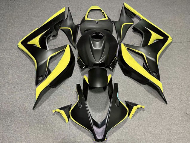 2007-2008 Honda CBR600RR Motorcycle Fairings - Yellow Matte Black Canada for Sale