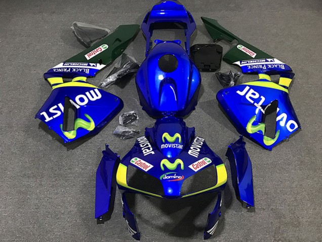 2003-2004 Honda CBR600RR Motorcycle Fairings - Blue Yellow Green MoviStar Canada for Sale