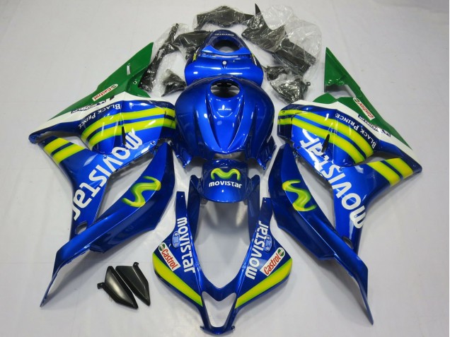 2009-2012 Honda CBR600RR Motorcycle Fairings - Blue Green MoviStar Canada for Sale