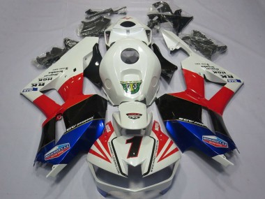 2013-2023 Honda CBR600RR Motorcycle Fairings - White Red Blue Black Number 1 Canada for Sale