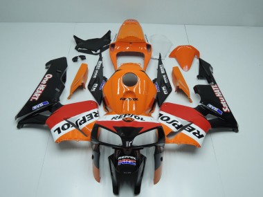2005-2006 Honda CBR600RR Motorcycle Fairings - Orange Red White Black One Heart Repsol Canada for Sale