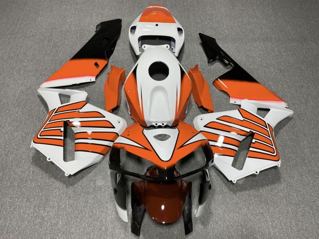 2005-2006 Honda CBR600RR Motorcycle Fairings - White Orange Wings Canada for Sale