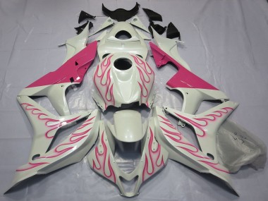 2007-2008 Honda CBR600RR Motorcycle Fairings - White Pink Flame Canada for Sale