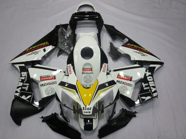 2003-2004 Honda CBR600RR Motorcycle Fairings - White Yellow Glossy Black Playboy Style Canada for Sale