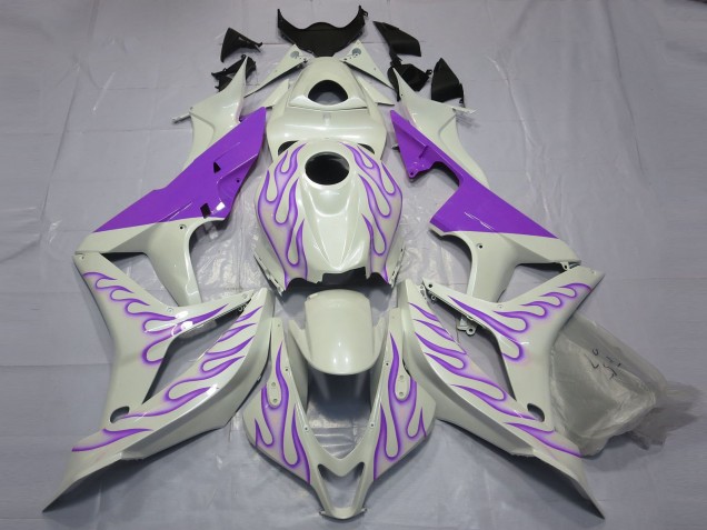 2007-2008 Honda CBR600RR Motorcycle Fairings - White Purple Flame Canada for Sale