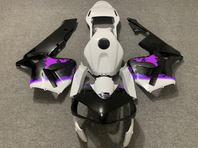 2003-2004 Honda CBR600RR Motorcycle Fairings - White Purple Glossy Black Splatter Canada for Sale
