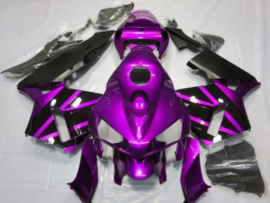 2005-2006 Honda CBR600RR Motorcycle Fairings - Purple Glossy Black Design Canada for Sale