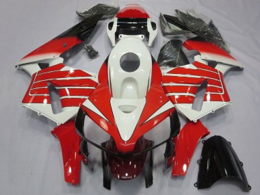 2005-2006 Honda CBR600RR Motorcycle Fairings - White Red Black Large Stripe Canada for Sale