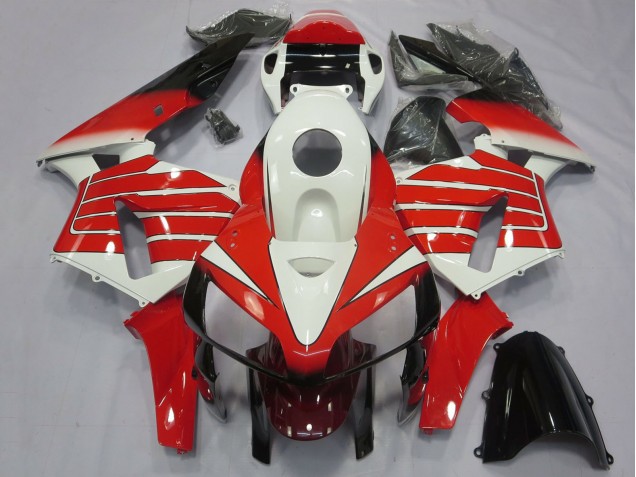 2005-2006 Honda CBR600RR Motorcycle Fairings - White Red Black Large Stripe Canada for Sale