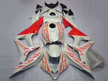 2007-2008 Honda CBR600RR Motorcycle Fairings - White Red Flame Canada for Sale