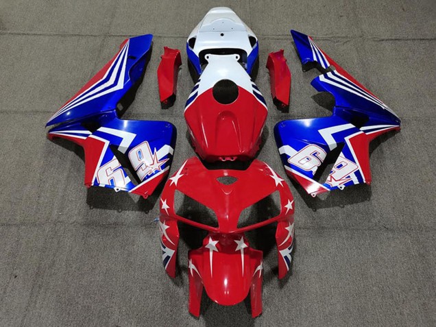2005-2006 Honda CBR600RR Motorcycle Fairings - White Red Blue 69 Canada for Sale