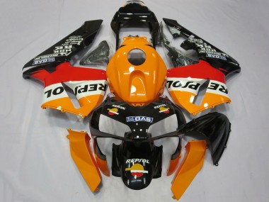 2003-2004 Honda CBR600RR Complete Motorcycle Fairings - Orange White Red Glossy Black Repsol Canada for Sale