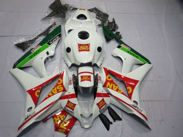 2007-2008 Honda CBR600RR Motorcycle Fairings - White Red Green Yellow San Carlo Canada for Sale