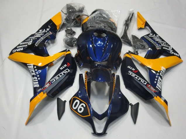 2007-2008 Honda CBR600RR Motorcycle Fairings - Orange Blue Glossy Black Canada for Sale