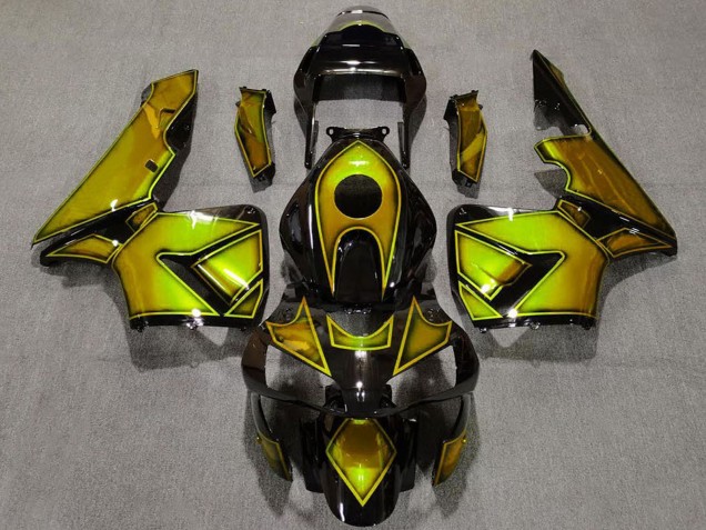 2003-2004 Honda CBR600RR Motorcycle Fairings - Gold Glossy Black Canada for Sale
