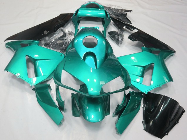 2003-2004 Honda CBR600RR Motorcycle Fairings - Teal Blue Glossy Black Canada for Sale