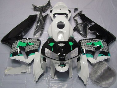 2005-2006 Honda CBR600RR Motorcycle Fairings - Turquoise Splatter on Glossy Black Canada for Sale