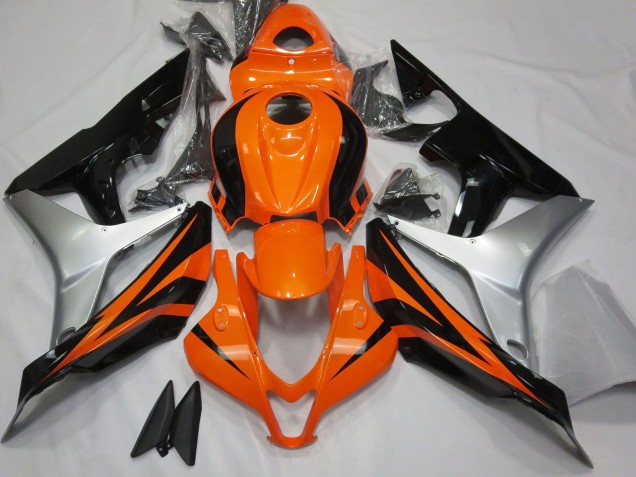2007-2008 Honda CBR600RR Motorcycle Fairings - Silver Orange Glossy Black OEM Style Canada for Sale