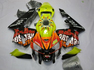 2005-2006 Honda CBR600RR Motorcycle Fairings - Vibrant Yellow Black Rossi Canada for Sale