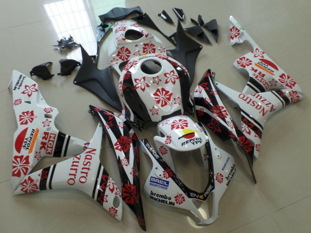 2007-2008 Honda CBR600RR Motorcycle Fairings - White Red Black Nastro Azzurro Canada for Sale
