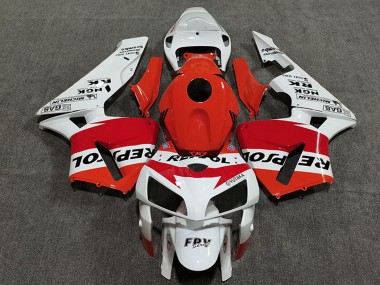 2005-2006 Honda CBR600RR Motorcycle Fairings - Orange White Red Glossy Black Repsol Style Canada for Sale