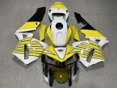 2005-2006 Honda CBR600RR Motorcycle Fairings - Yellow and White Wings Canada for Sale