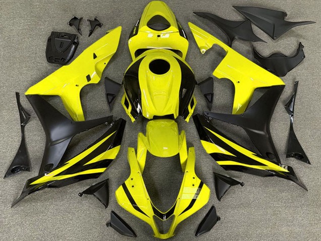 2007-2008 Honda CBR600RR Motorcycle Fairings - Yellow Matte Black OEM Style Canada for Sale