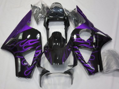 2002-2003 Honda CBR954RR Motorcycle Fairings - Glossy Black Purple Flame Canada for Sale