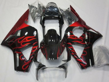 2002-2003 Honda CBR954RR Motorcycle Fairings - Glossy Black Red Flame Canada for Sale