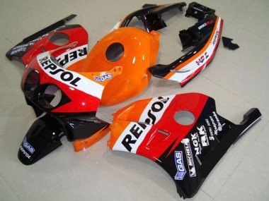 1990-1998 Honda CBR250RR Motorcycle Fairings - Orange White Red Glossy Black Classic Repsol Canada for Sale