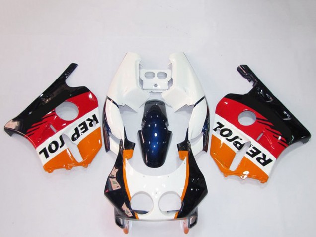 1990-1998 Honda CBR250RR Motorcycle Fairings - Orange White Red Glossy Black Repsol Canada for Sale