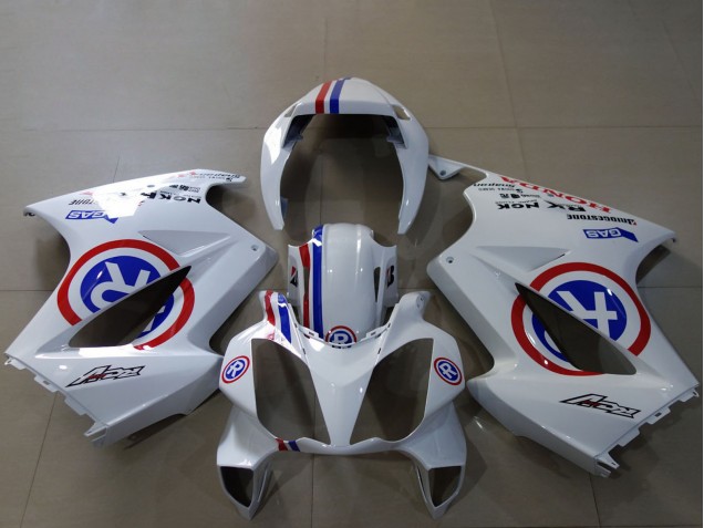 2002-2013 Honda VFR 800 Motorcycle Fairings - White Blue Red Custom R Canada for Sale